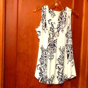 Black and white sleeveless top